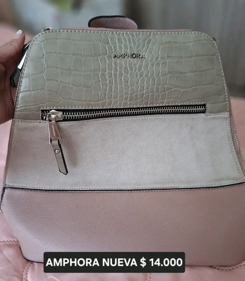 Mochila Amphora en tonos rosados y beige