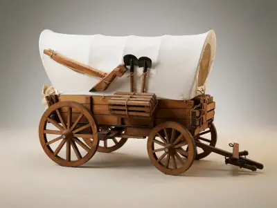 Carreta de madera decorativa viejo oeste - miniatura 2