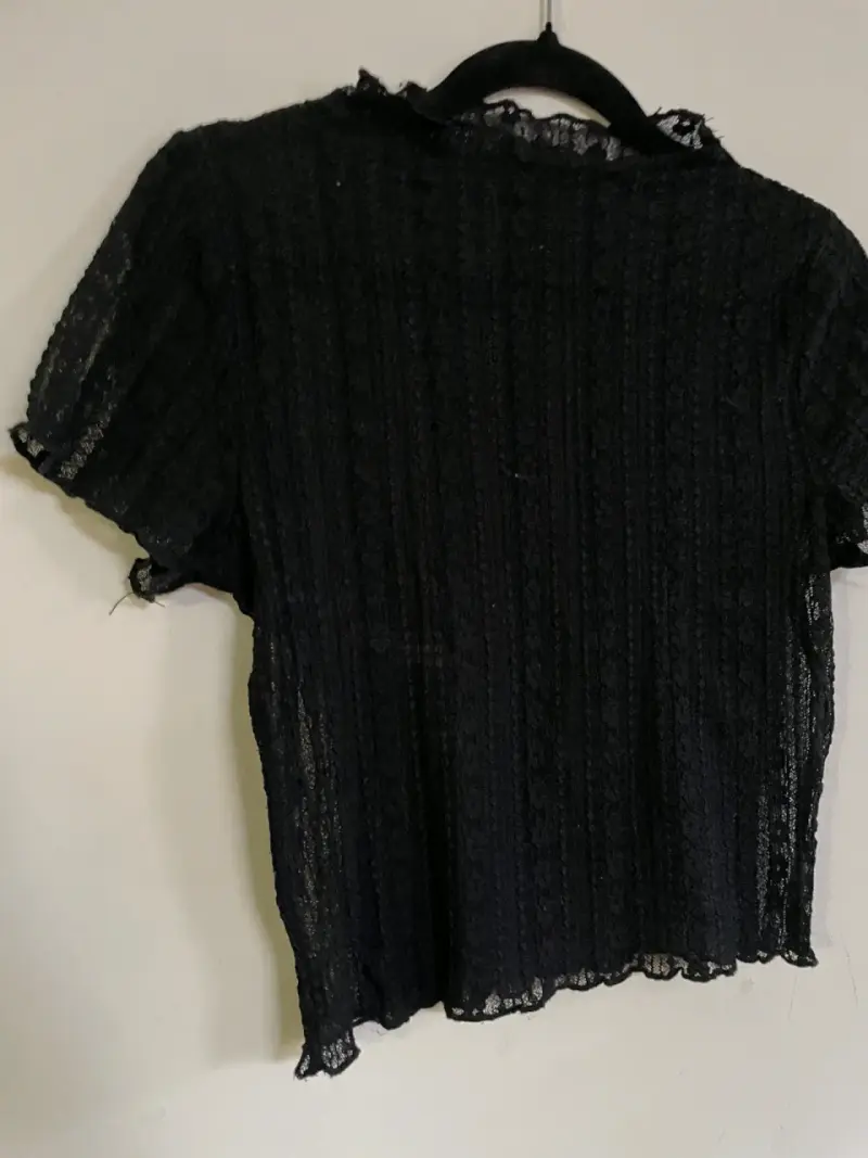 Blusa de encaje negra para mujer - 2