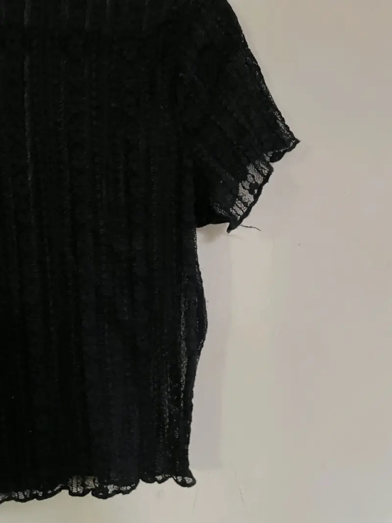 Blusa de encaje negra para mujer - 5