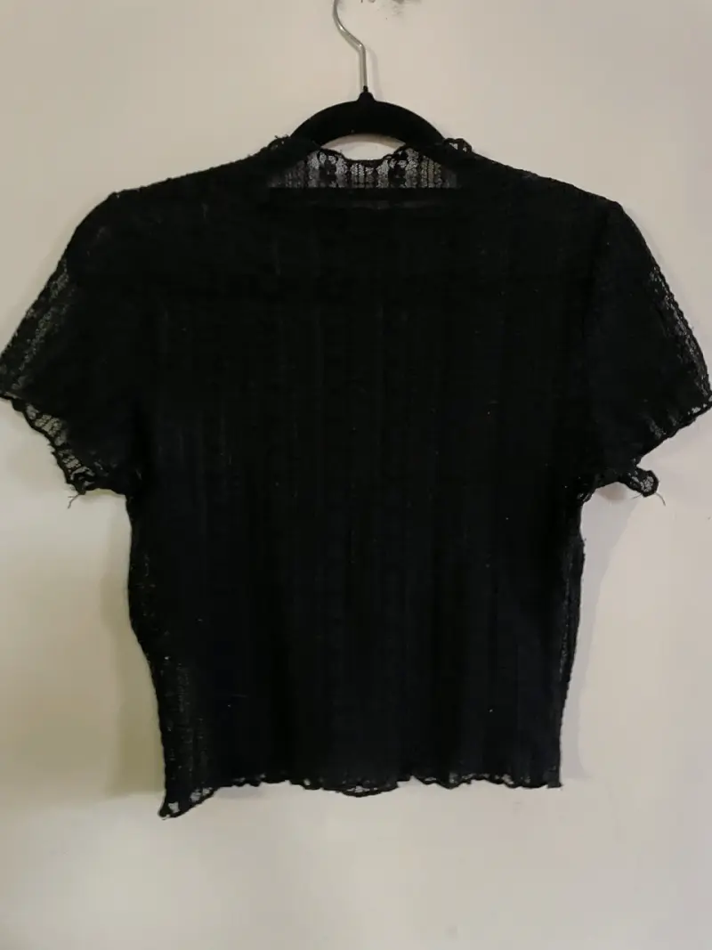 Blusa de encaje negra para mujer - 6