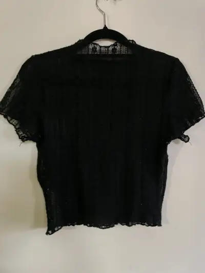 Blusa de encaje negra para mujer - miniatura 6