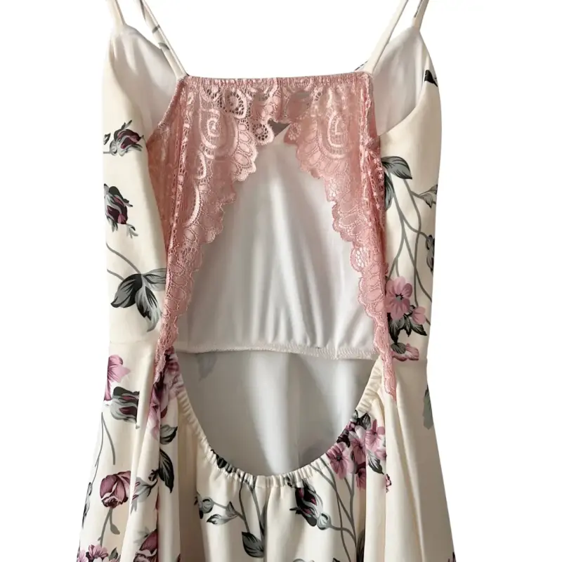 Vestido talla L floral con encaje para mujer - 3