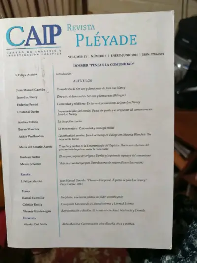 Revista Pléyade Volumen IV Número 1 2011 - miniatura 1