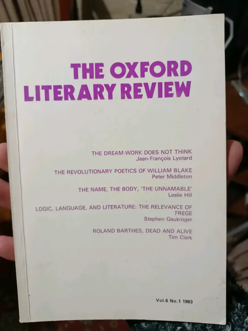 Revista The Oxford Literary Review Vol. 6 No. 1 1983 - 1
