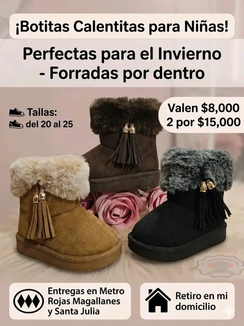 Botitas Calentitas para Niñas Forradas - 1