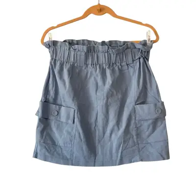 Falda talla L corta azul con bolsillos laterales - miniatura 1