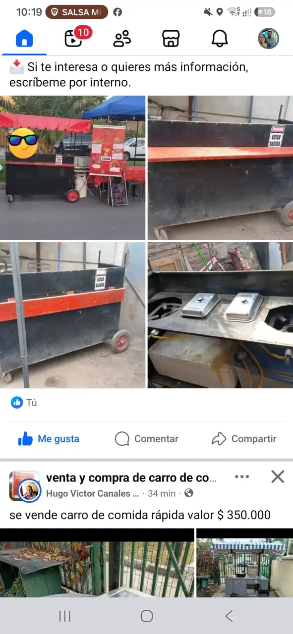 Carro de comida rápida con plancha y ruedas