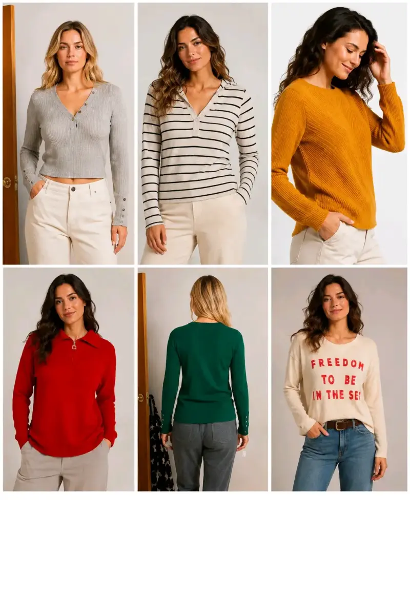 6 suéteres distintos modelos y marcas ✔️