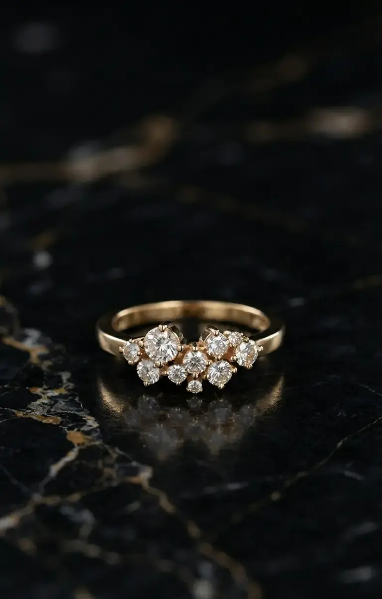 Anillo Racimo de Brillos Aura Nocturna - 1
