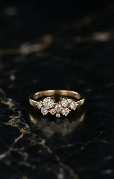 Anillo Racimo de Brillos Aura Nocturna - miniatura 1