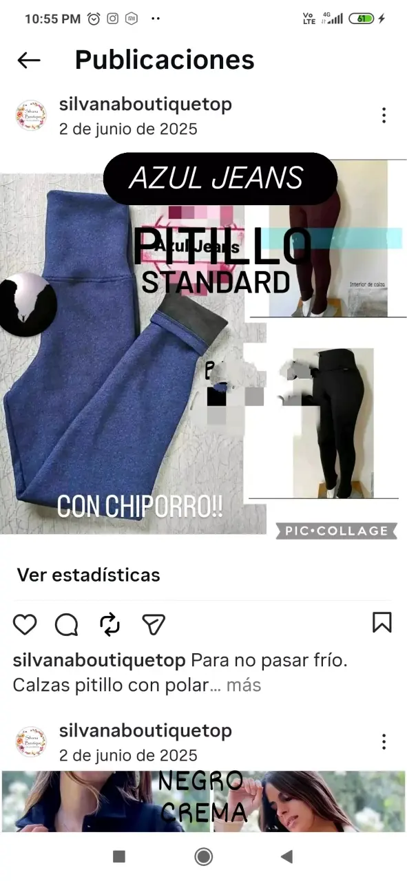 Calzas pitillo azul con chiporro
