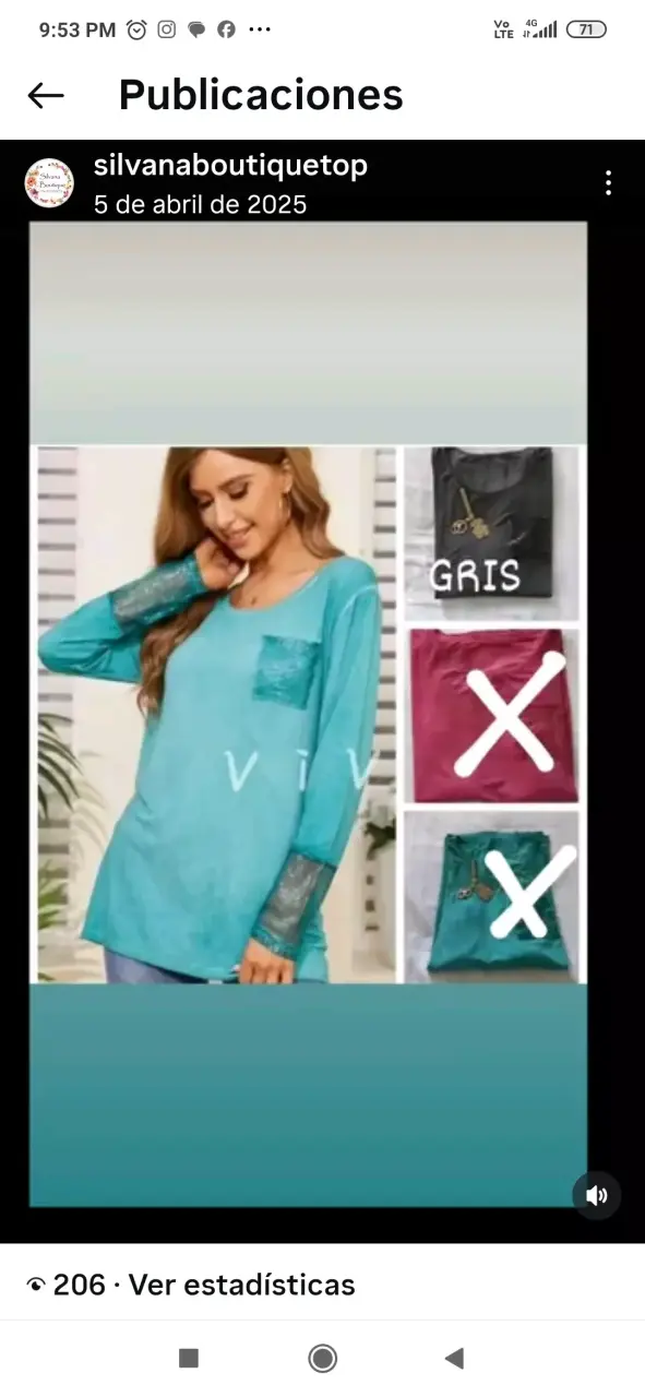 Blusa gris con detalles brillantes
