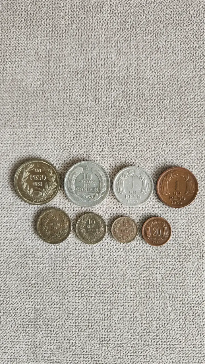 Colección de monedas antiguas chilenas variadas - 1