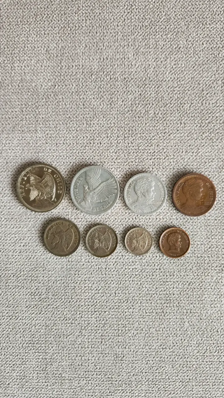 Colección de monedas antiguas chilenas variadas - 2