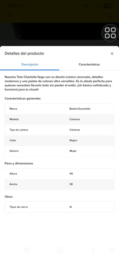 Bolso Tote Negro Bubba Charlotte Mujer - miniatura 4