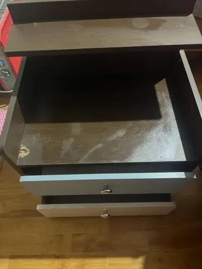 Cómoda de madera con dos cajones - miniatura 2