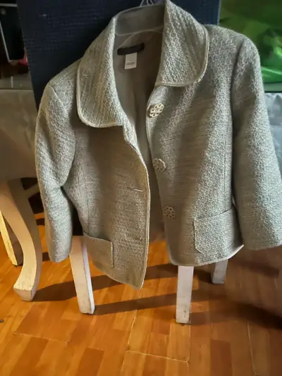 Chaqueta de mujer Sigrid Olsen gris elegante - miniatura 2