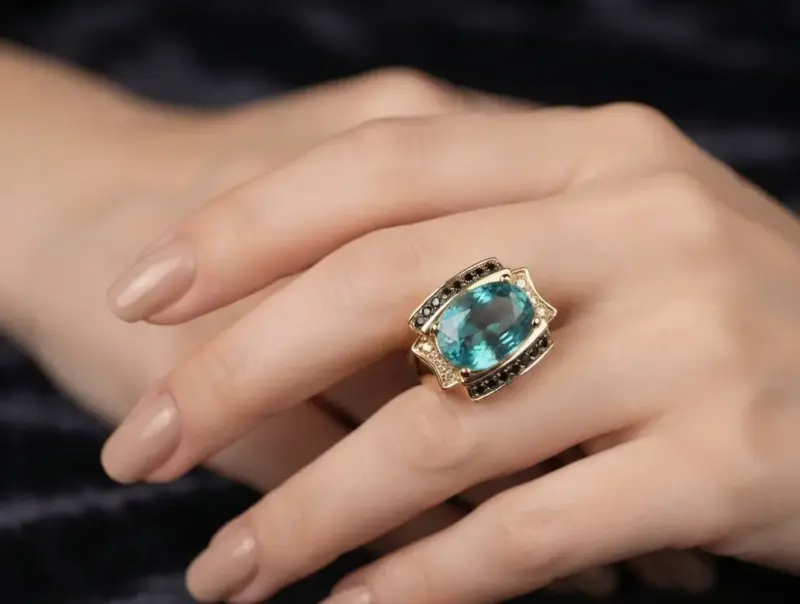 Anillo de Elegancia Contemporánea con Gema Ovalada - 2