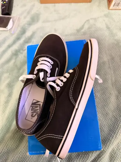 Zapatillas negras Vans de lona para mujer - miniatura 1