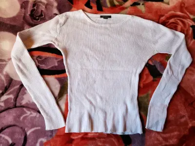 Suéter Blanco de Punto para Mujer - miniatura 3
