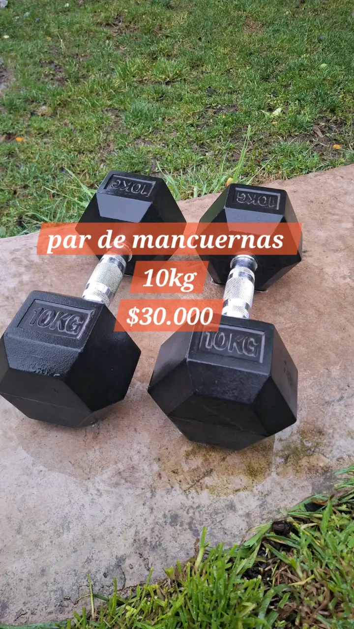 Par de mancuernas hexagonales 10kg - 1