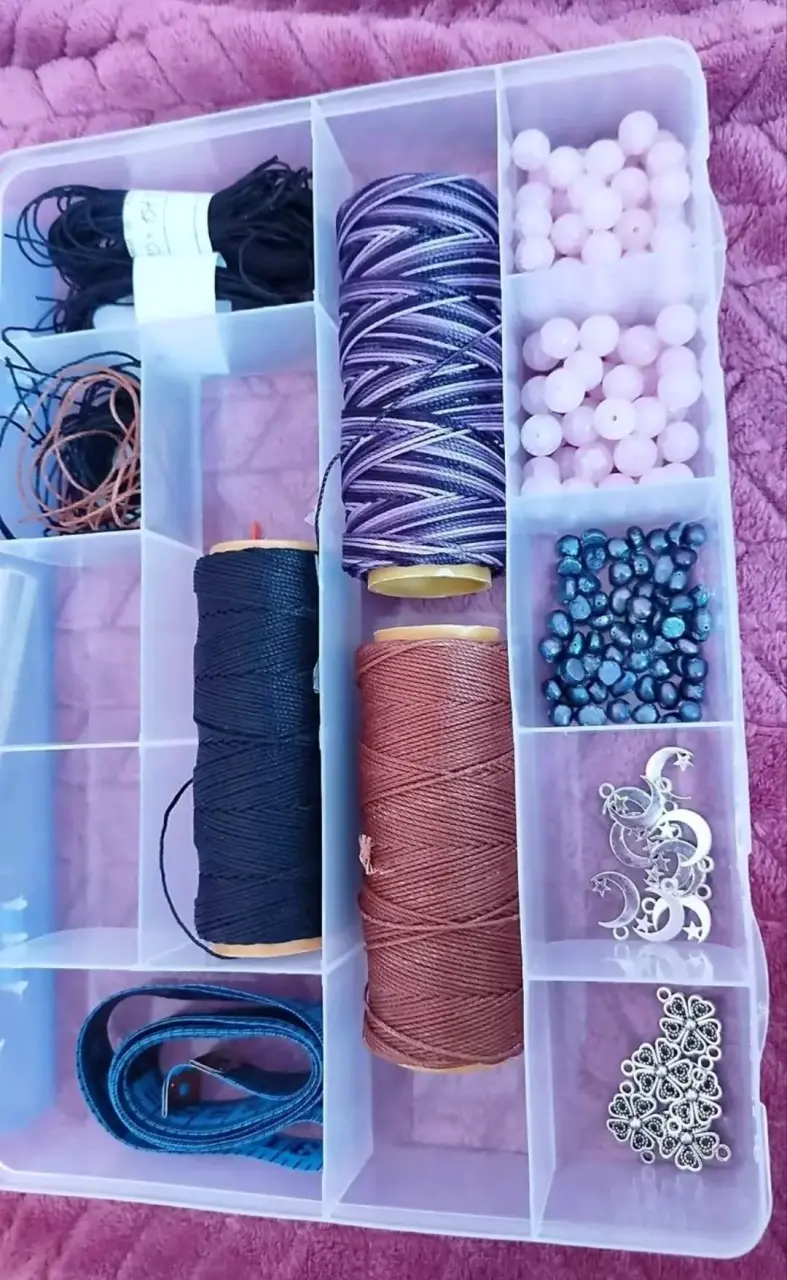 Kit de manualidades con hilos macrame y piedras - 2