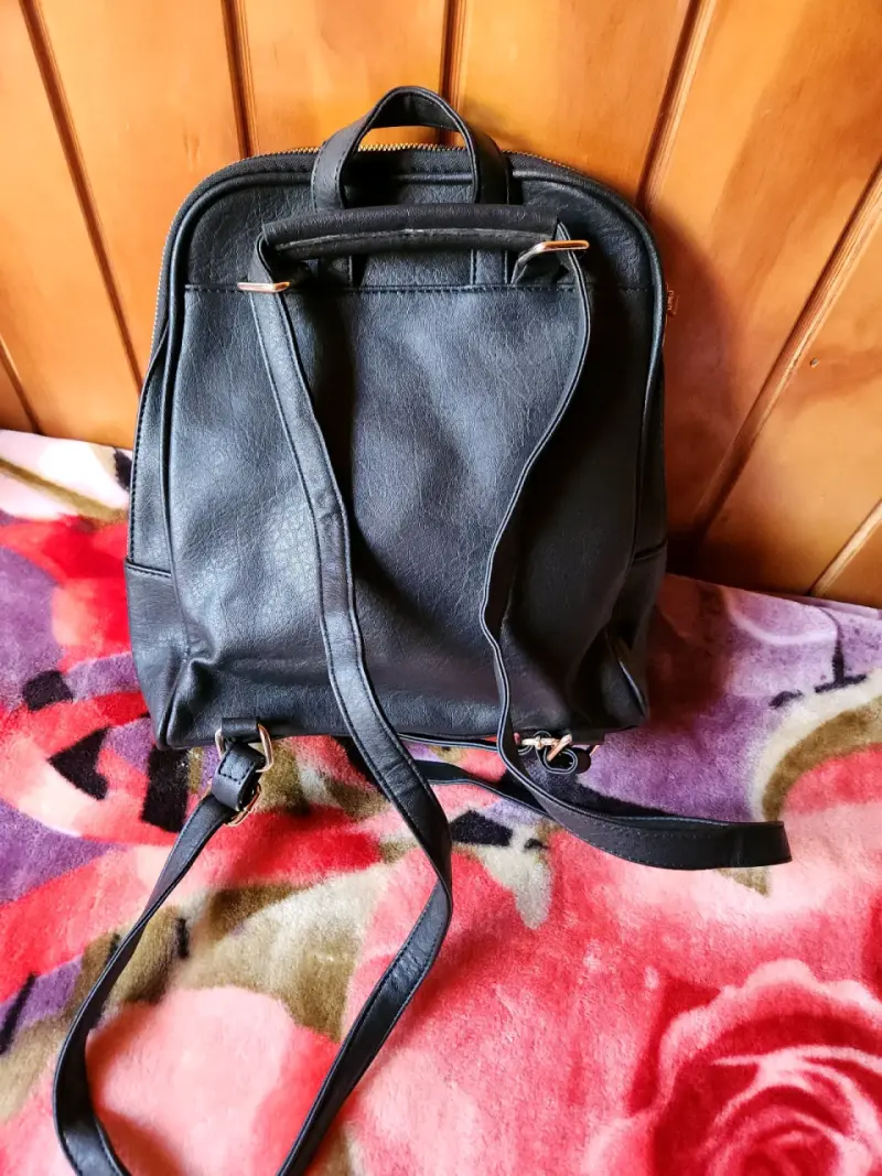 Mochila de cuero negra Mermaid - 3