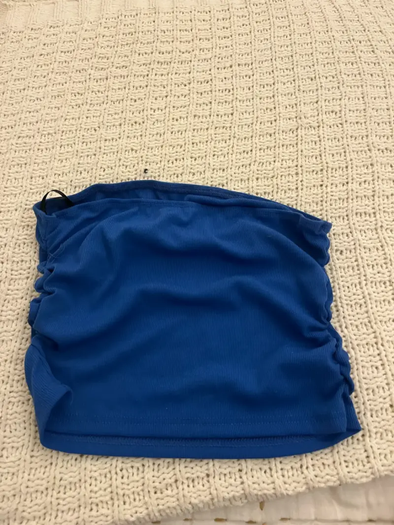 Top strapless SHEIN color azulino - 1