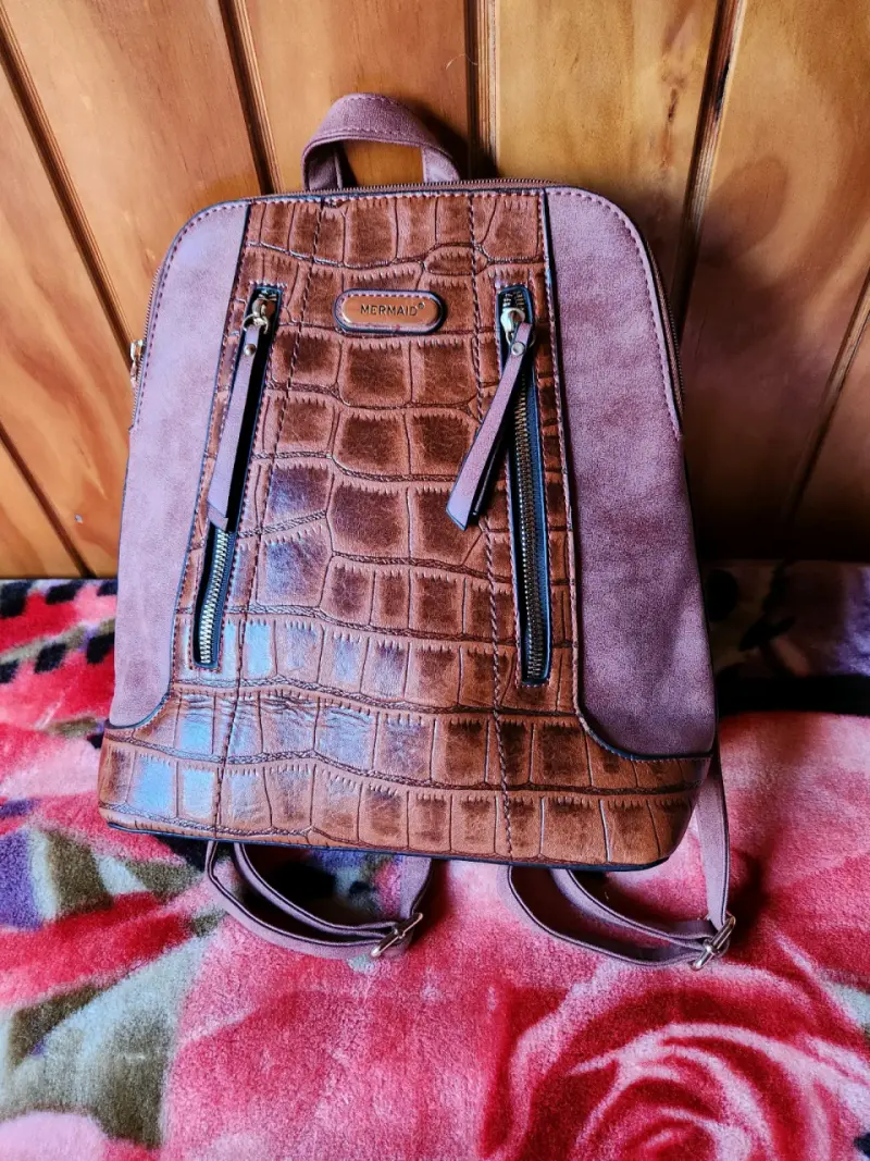 Mochila de cuero estilo cocodrilo Mermaid - 2
