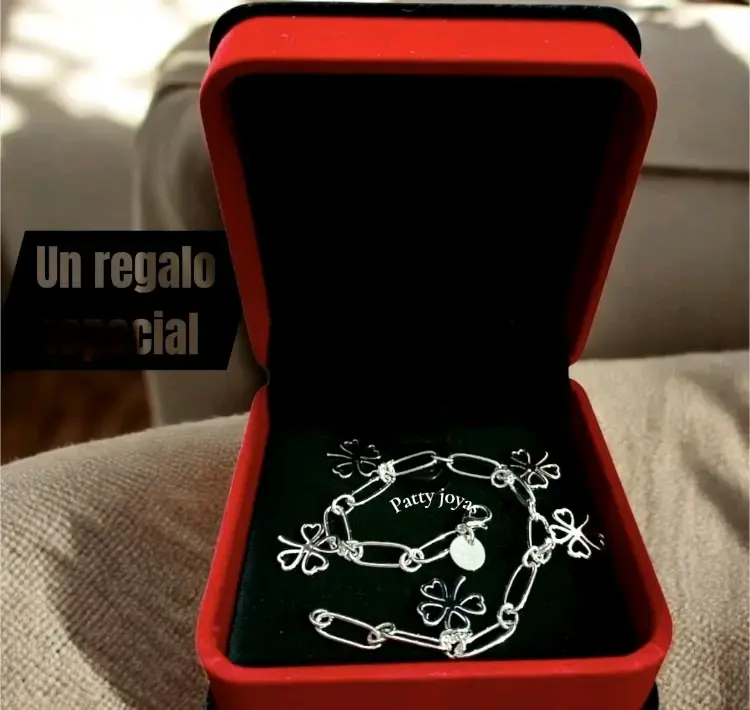 Pulsera de plata 925 con diseño de tréboles - 1