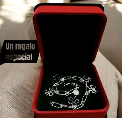 Pulsera de plata 925 con diseño de tréboles - miniatura 2