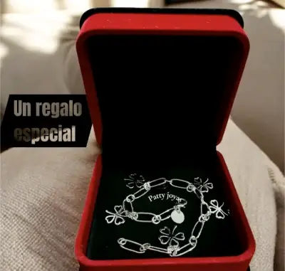 Pulsera de plata 925 con diseño de tréboles - miniatura 3