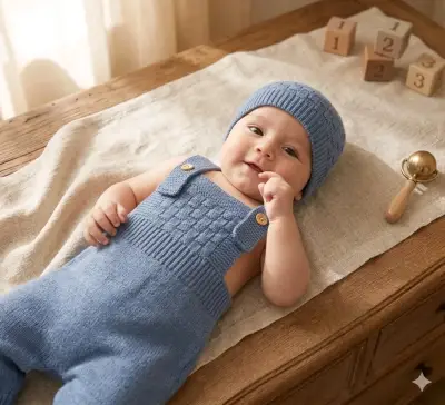Enterito de bebé azul con diseño de ositos - miniatura 3