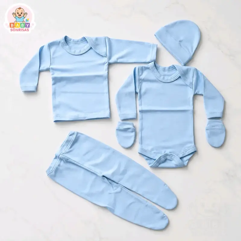 Set de ropa para bebé azul Baby Sonrisas - 1