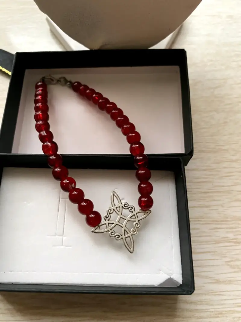 Pulsera roja protecion nudo de bruja - 2