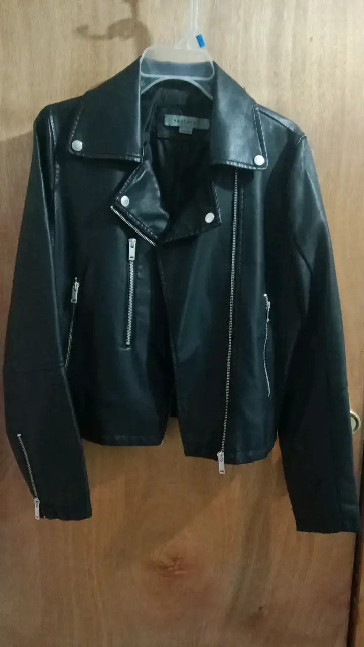Chaqueta de cuero negra Basement - 1
