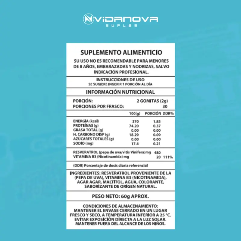 Gomitas NAD+ Resveratrol 60 Unidades - 3