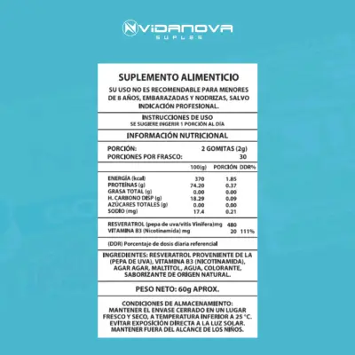 Gomitas NAD+ Resveratrol 60 Unidades - miniatura 3