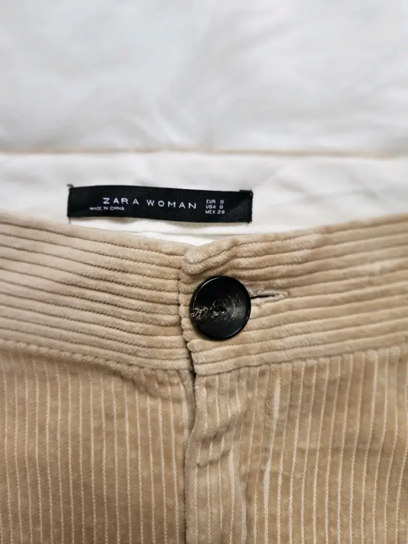 Pantalones de pana beige Zara Woman - 2