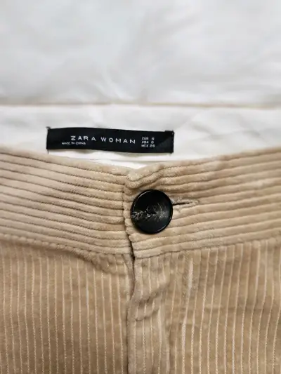 Pantalones de pana beige Zara Woman - miniatura 2