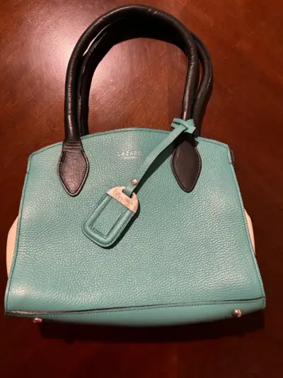 Bolso de cuero turquesa Lázaro elegante - miniatura 1
