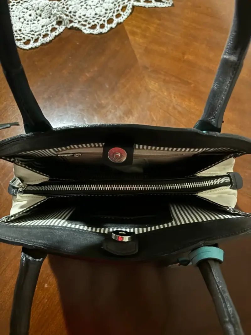 Bolso de cuero turquesa Lázaro elegante - 3