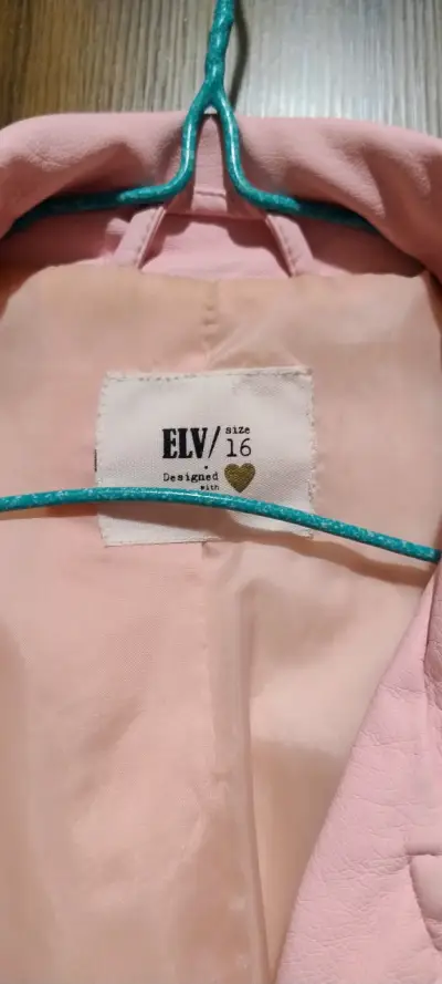 Chaqueta de cuero sintético rosa para mujer - miniatura 2