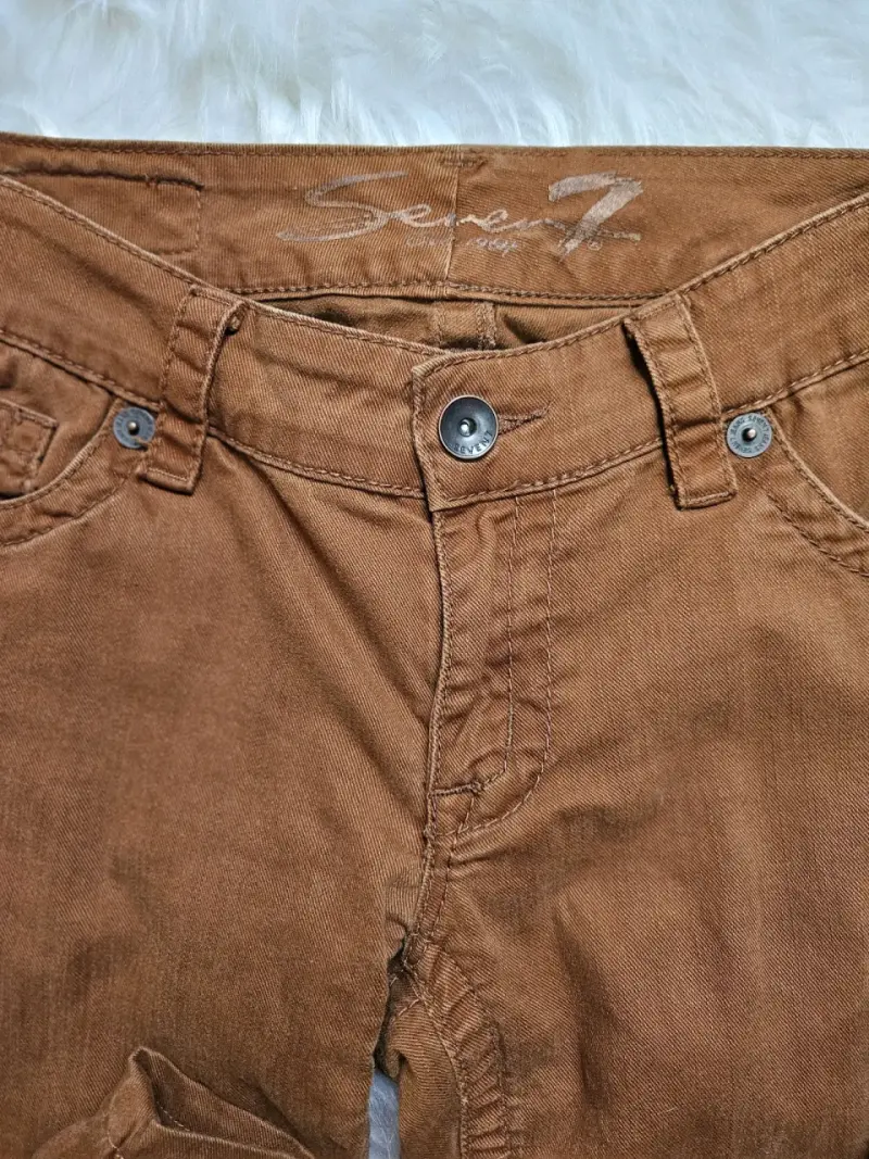 Pantalones de mezclilla marrones para mujer - 2