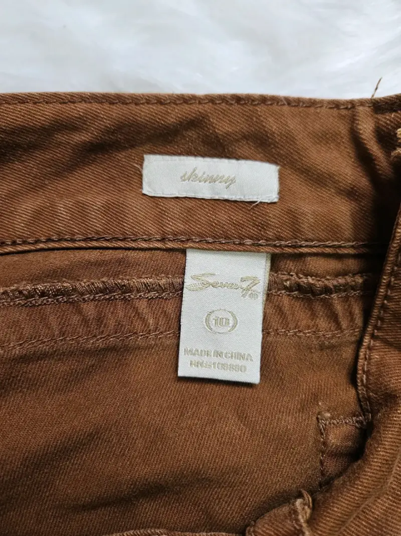 Pantalones de mezclilla marrones para mujer - 3