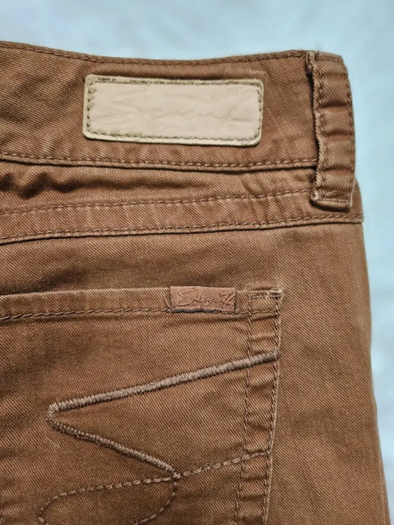 Pantalones de mezclilla marrones para mujer - 5