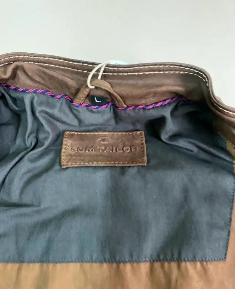 Chaqueta de cuero marrón Tom Tailor - 3
