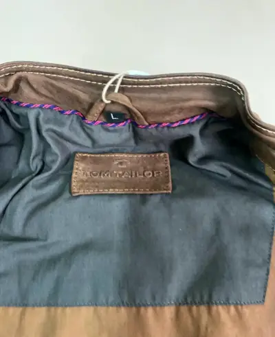 Chaqueta de cuero marrón Tom Tailor - miniatura 3