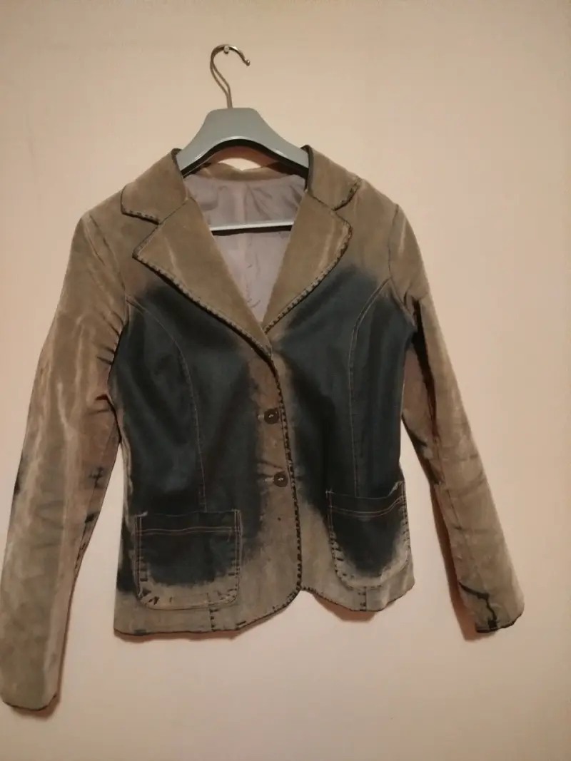 Chaqueta de terciopelo bicolor para mujer - 1